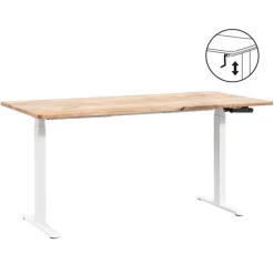 Bureaus-Homeworx Bureau zit/sta handmatig verstelbaar - mangohout/wit - 75/118x160x80 cm