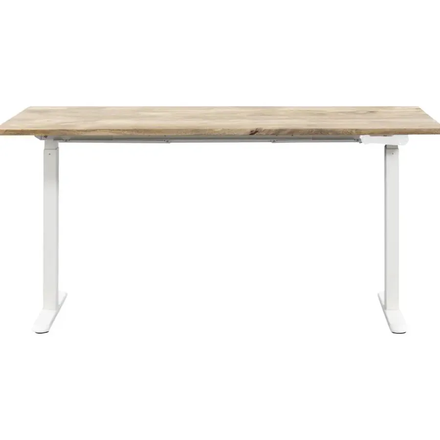 Bureaus-Homeworx Bureau zit/sta handmatig verstelbaar - mangohout/wit - 75/118x160x80 cm