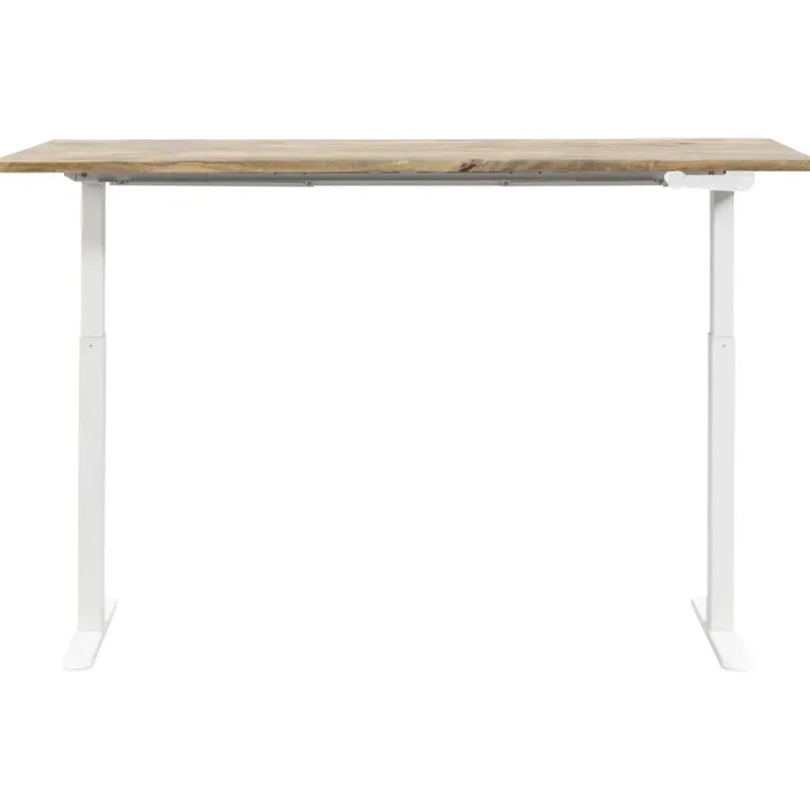 Bureaus-Homeworx Bureau zit/sta handmatig verstelbaar - mangohout/wit - 75/118x160x80 cm