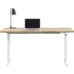 Bureaus-Homeworx Bureau zit/sta handmatig verstelbaar - mangohout/wit - 75/118x160x80 cm