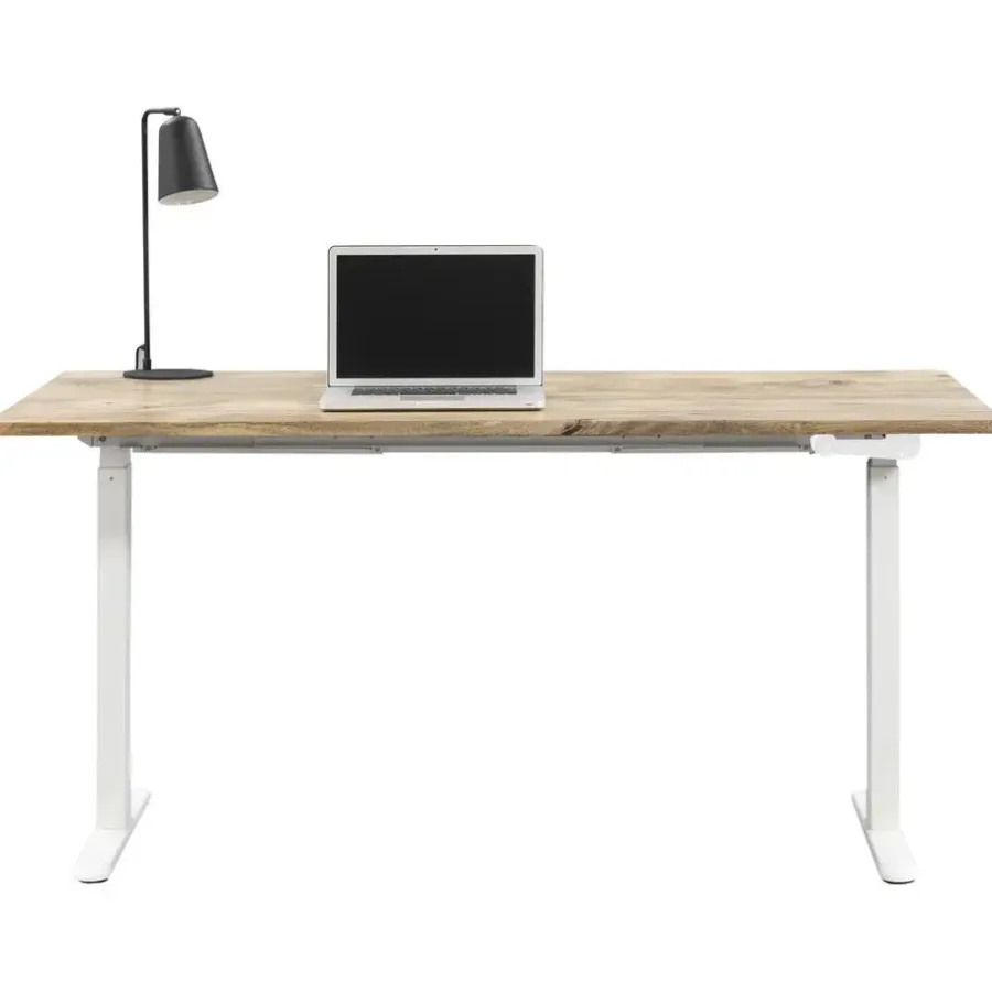 Bureaus-Homeworx Bureau zit/sta handmatig verstelbaar - mangohout/wit - 75/118x160x80 cm