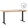 Homeworx Bureau zit/sta handmatig verstelbaar – mangohout/zwart - 75/118x160x80 cm
