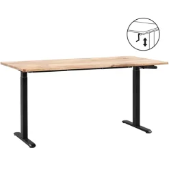 Homeworx Bureau zit/sta handmatig verstelbaar – mangohout/zwart - 75/118x160x80 cm