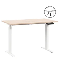 Zit-Sta-Bureaus-Homeworx Bureau zit/sta handmatig verstelbaar – eikenkleur/wit - 75/118x120x70 cm