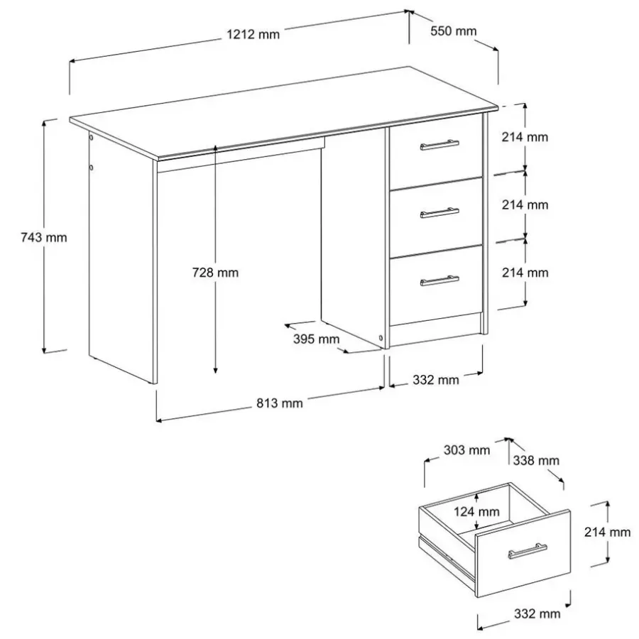 Bureaus-Parisot Bureau Infinity 121cm - acacia