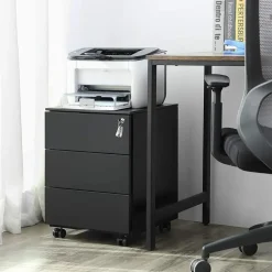 Bobbel Home Bureau Ladeblok verrijdbaar Incl. Slot - 55x45x39cm - Zwart