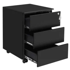 Bobbel Home Bureau Ladeblok verrijdbaar Incl. Slot - 55x45x39cm - Zwart