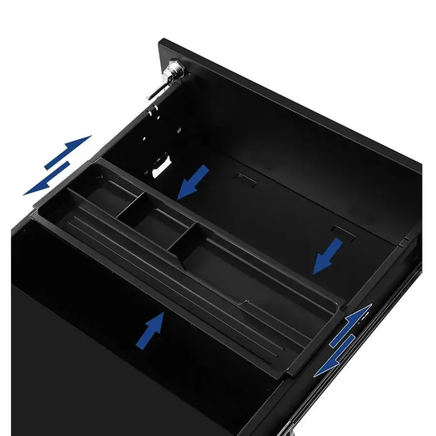 Bobbel Home Bureau Ladeblok verrijdbaar Incl. Slot - 55x45x39cm - Zwart