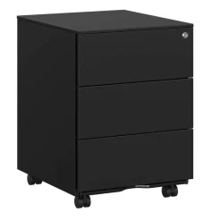 Bobbel Home Bureau Ladeblok verrijdbaar Incl. Slot - 55x45x39cm - Zwart