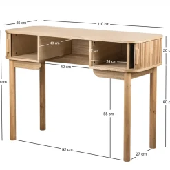 Nordlys Bureau met 2 deuren van essen hout