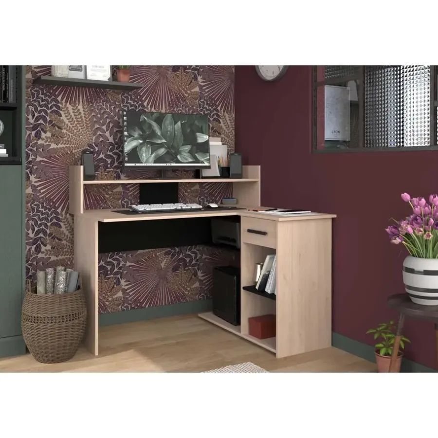 Parisot Bureau Professional 102cm- zwart/eik