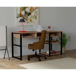 Arabic House Bureau Zwart/Bruin Melamine - 150x58,4x75,8cm - Emro