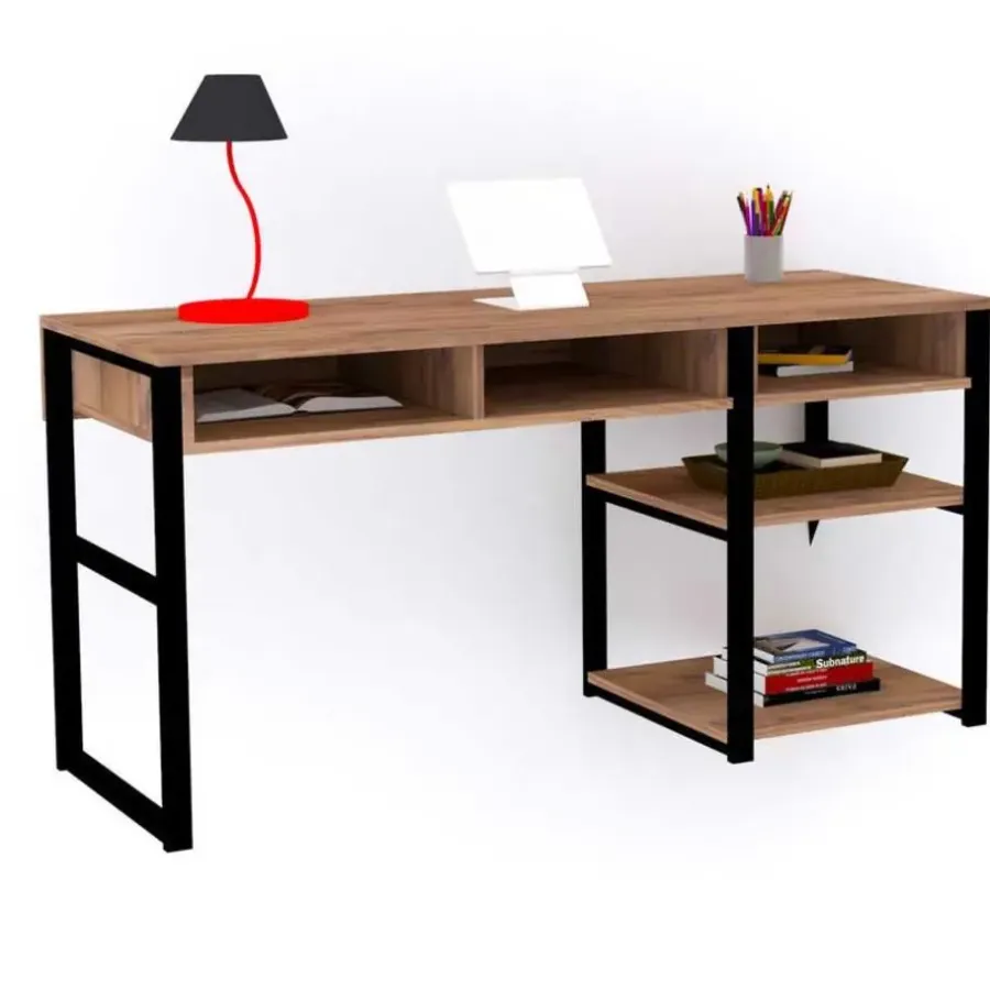 Arabic House Bureau Zwart/Bruin Melamine - 150x58,4x75,8cm - Emro