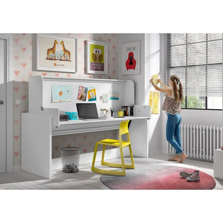 Kinderbedden-Vipack Bureaubed Denver - wit