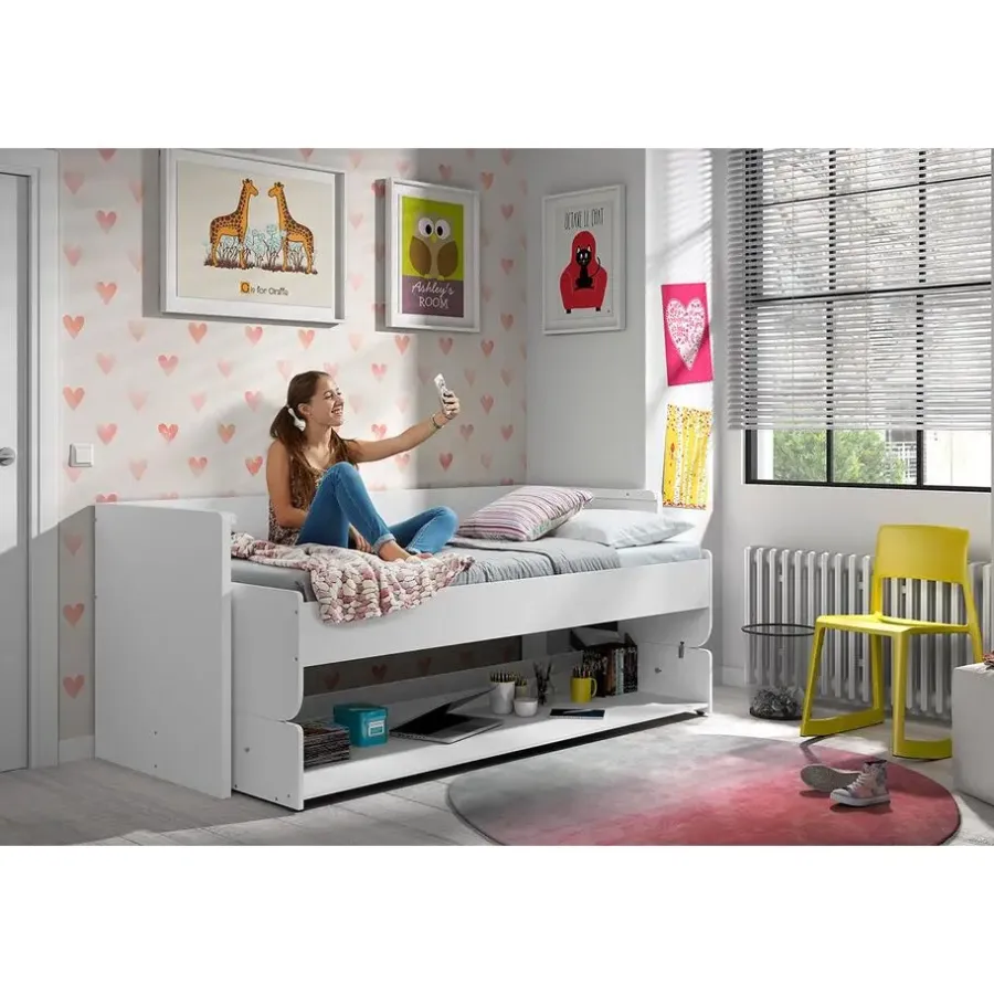Kinderbedden-Vipack Bureaubed Denver - wit