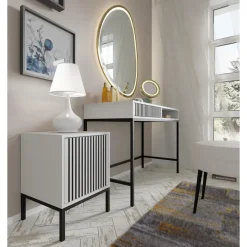 Homlando Bureaucontainer Ravenna - wit/zwart - Metall - 41x40x55 cm