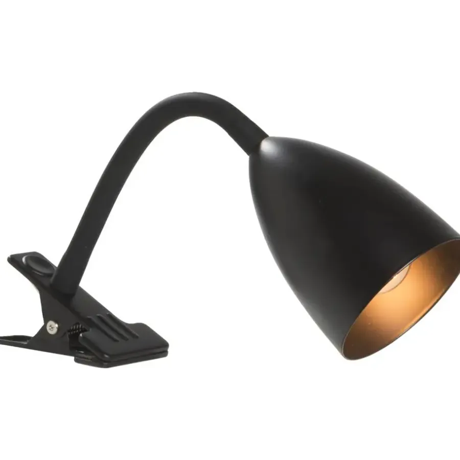 Tafellampen|Bureaulampen-Leen Bakker Bureau-klemlamp knijper - zwart metaal - E14 - 35xØ9 cm