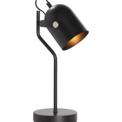 Tafellampen|Bureaulampen-Leen Bakker Bureaulamp Senn - zwart metaal - 39xØ17,5 cm