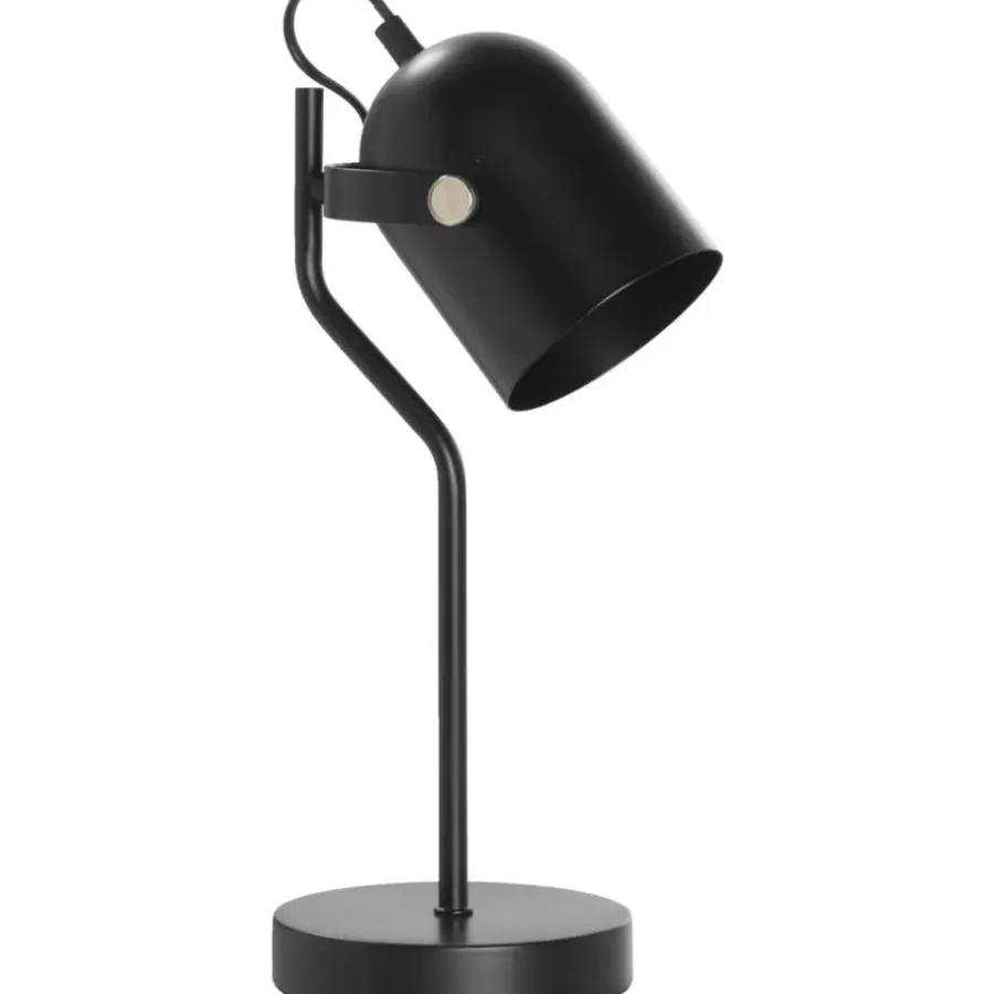 Tafellampen|Bureaulampen-Leen Bakker Bureaulamp Senn - zwart metaal - 39xØ17,5 cm