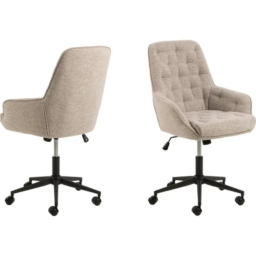 Giga Living Bureaustoel Beige Stof - Zithoogte 57cm - Alleri