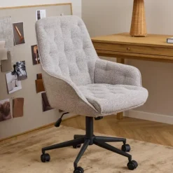 Giga Living Bureaustoel Beige Stof - Zithoogte 57cm - Alleri
