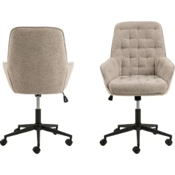 Giga Living Bureaustoel Beige Stof - Zithoogte 57cm - Alleri