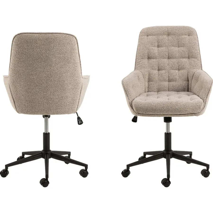 Giga Living Bureaustoel Beige Stof - Zithoogte 57cm - Alleri