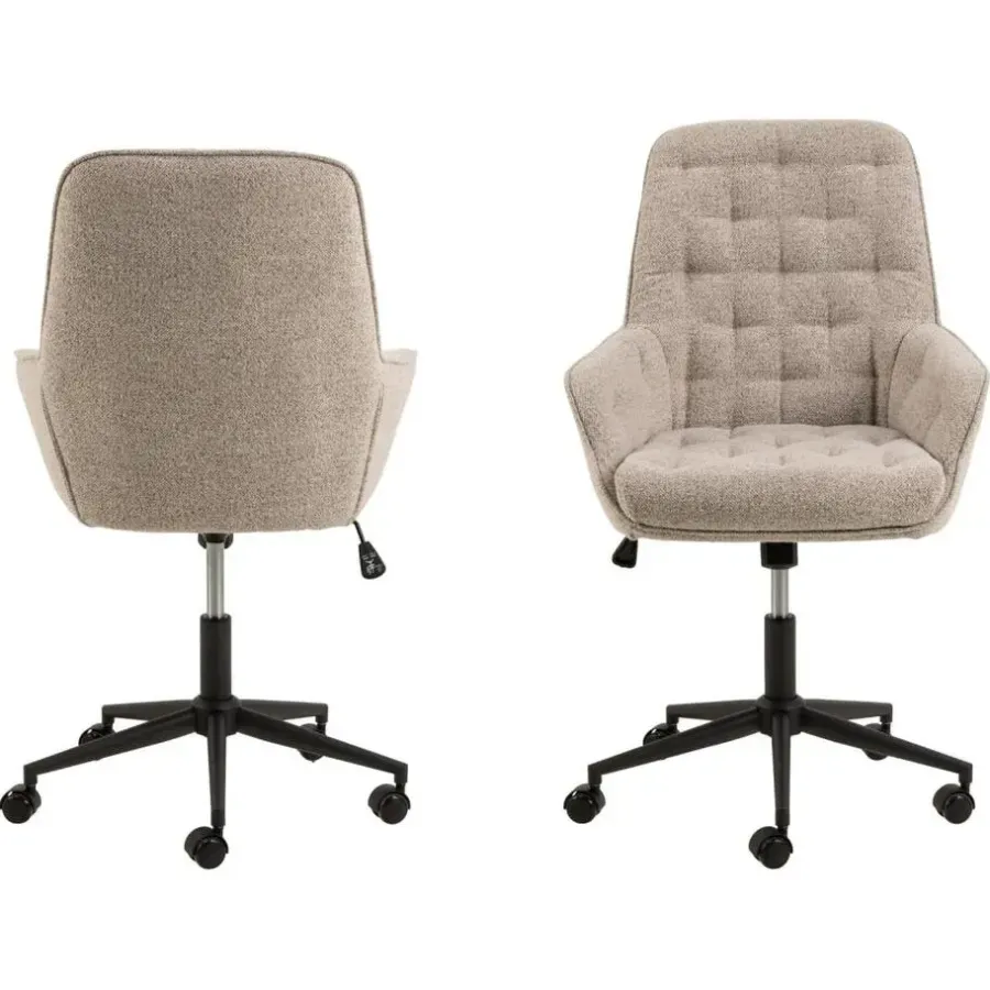 Giga Living Bureaustoel Beige Stof - Zithoogte 57cm - Alleri