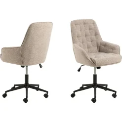 Giga Living Bureaustoel Beige Stof - Zithoogte 57cm - Alleri