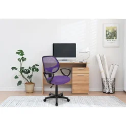 Bureaustoelen|Bureaustoelen-Merkloos Bureaustoel Buritos - Solide, Verstelbaar en Ergonomisch - Lila