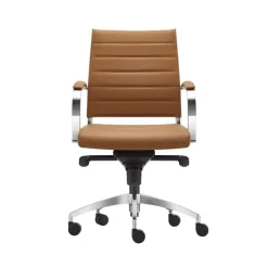 Bureaustoelen|Bureaustoelen-Sedero Bureaustoel Cádiz Cognac - 100% leder