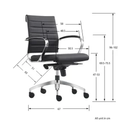 Bureaustoelen|Bureaustoelen-Sedero Bureaustoel Cádiz Cognac - 100% leder