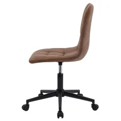 Bureaustoelen|Bureaustoelen-Nordlys Bureaustoel in bruin kunstleer met metalen onderstel
