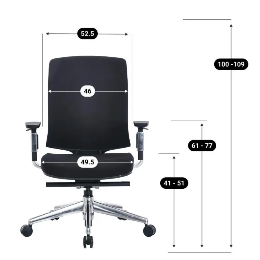 Bureaustoelen|Bureaustoelen-Sedero Bureaustoel Montana - Zwart - Voldoet aan NEN-EN 1335 norm