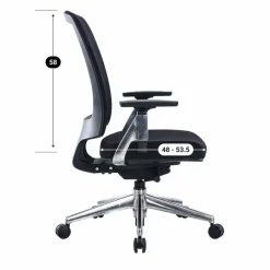 Bureaustoelen|Bureaustoelen-Sedero Bureaustoel Montana - Zwart - Voldoet aan NEN-EN 1335 norm
