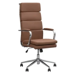 Bureaustoelen|Bureaustoelen-Leen Bakker Bureaustoel Nikki - PU - cognackleur
