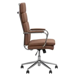 Bureaustoelen|Bureaustoelen-Leen Bakker Bureaustoel Nikki - PU - cognackleur