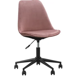 Leen Bakker Bureaustoel Senja - velvet - roze - zwart metaal