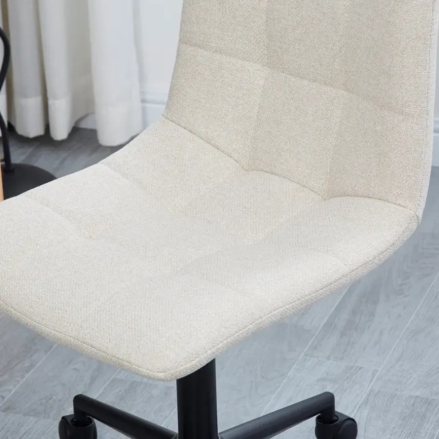 Bureaustoelen|Bureaustoelen-Nordlys Bureaustoel van beige stof met metalen onderstel