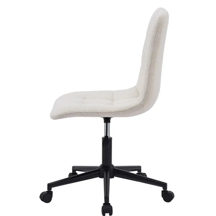Bureaustoelen|Bureaustoelen-Nordlys Bureaustoel van beige stof met metalen onderstel