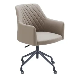 Bureaustoelen|Bureaustoelen-Sedero Bureaustoel Vitoria - Taupe - PU-leer