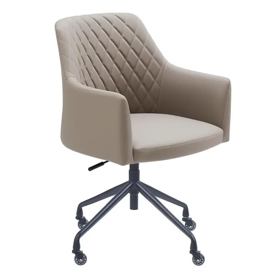 Bureaustoelen|Bureaustoelen-Sedero Bureaustoel Vitoria - Taupe - PU-leer