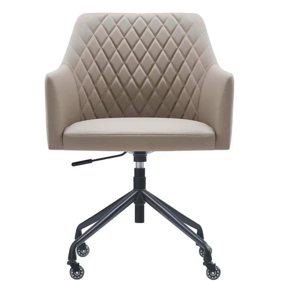 Bureaustoelen|Bureaustoelen-Sedero Bureaustoel Vitoria - Taupe - PU-leer