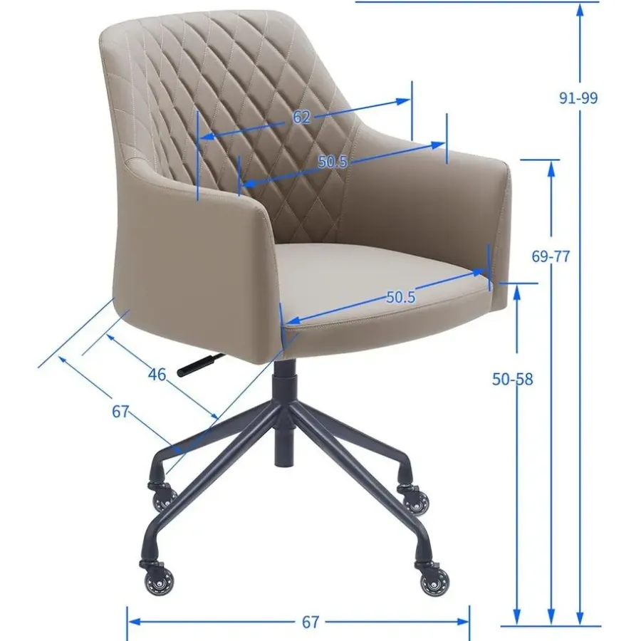 Bureaustoelen|Bureaustoelen-Sedero Bureaustoel Vitoria - Taupe - PU-leer