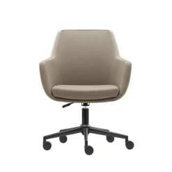 Bureaustoelen|Bureaustoelen-Sedero Bureaustoel/Eetkamerstoel Volos - Taupe - PU-leer