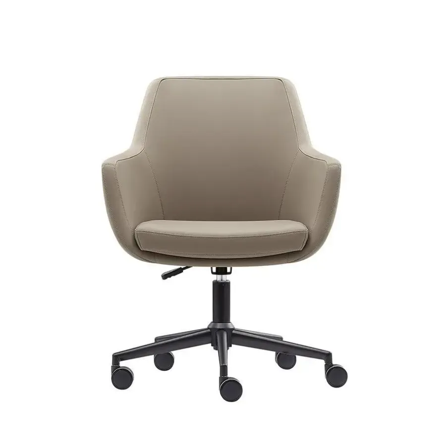 Bureaustoelen|Bureaustoelen-Sedero Bureaustoel/Eetkamerstoel Volos - Taupe - PU-leer