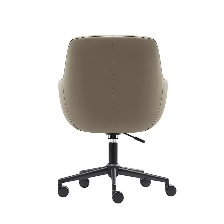 Bureaustoelen|Bureaustoelen-Sedero Bureaustoel/Eetkamerstoel Volos - Taupe - PU-leer