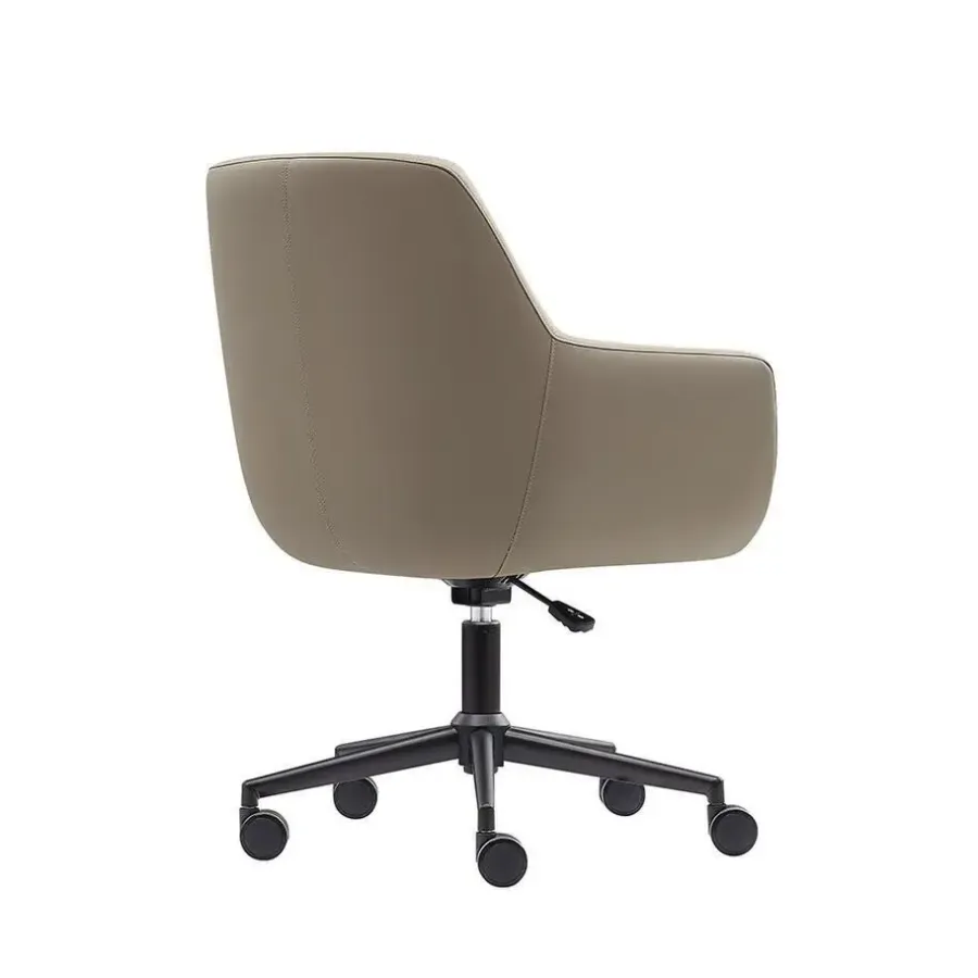 Bureaustoelen|Bureaustoelen-Sedero Bureaustoel/Eetkamerstoel Volos - Taupe - PU-leer