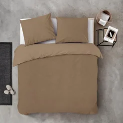 2-Persoons Dekbedovertrekken-Byrklund - Dekbedovertrek Soft & Fluffy - 200x220 cm - Taupe