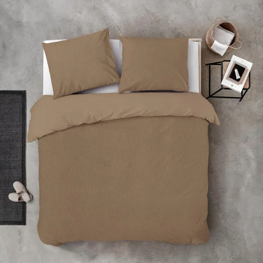 2-Persoons Dekbedovertrekken-Byrklund - Dekbedovertrek Soft & Fluffy - 200x220 cm - Taupe